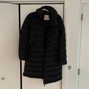 Moncler Flammette Hooded Long Down Jacket